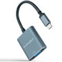 Nanocable Conversor USB-C a VGA Aluminio Gris 10cm